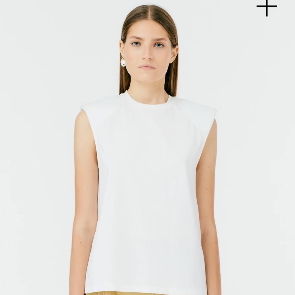 Chalky Drape Padded Shoulder Sleeveless Top by Tibi size XS